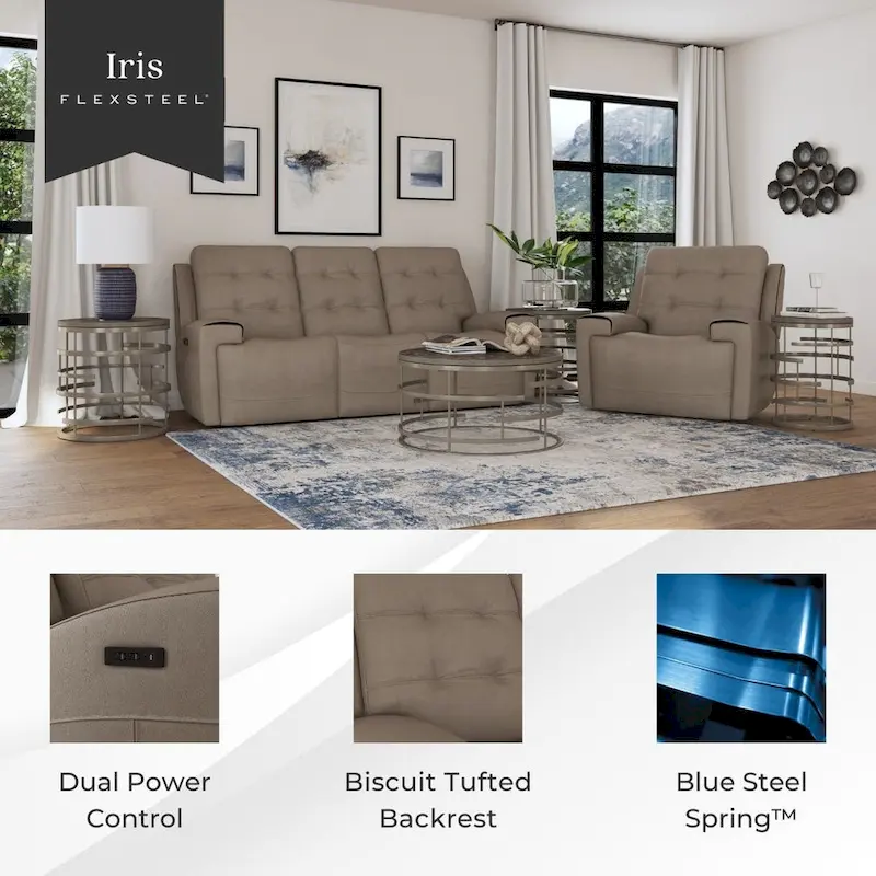 Top Grain Leather Power Reclining Sofa with Power Headrests and Zero Gravity