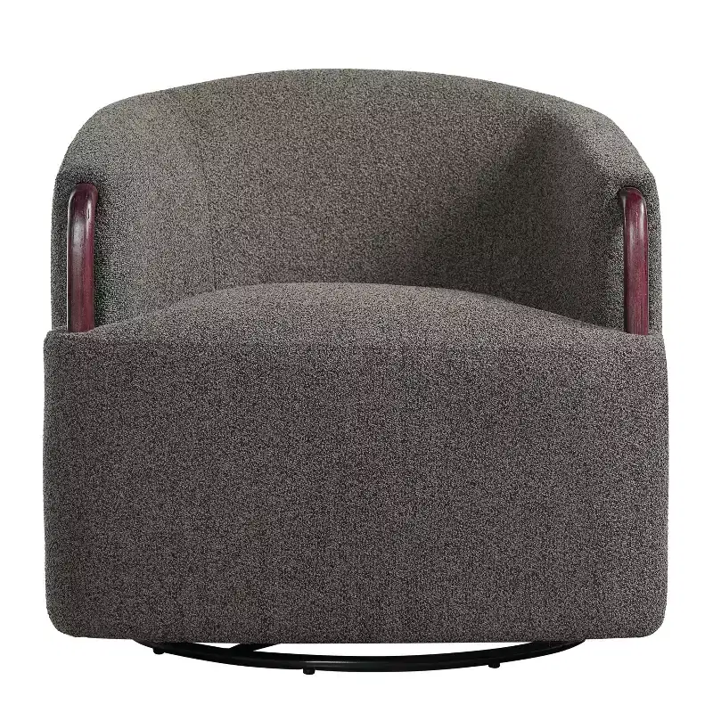 360Swivel Barrel Chair Accent Chair Upholstered Armchair Ergonomic Reading Chair Comfy Vanity Chair with Curved Backrest