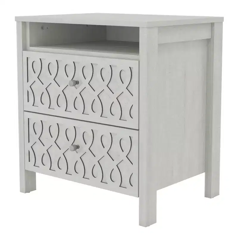 Galano Modern 2-Drawer Nightstands with Open Storage 20.9 W  15.7 D  22.7 H