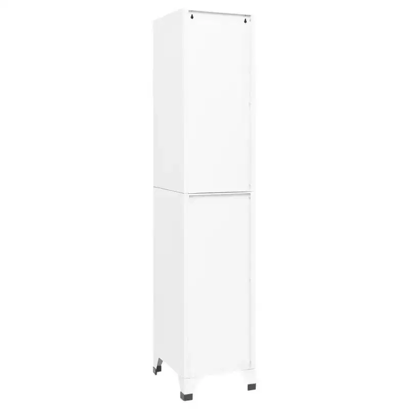 vidaXL Locker Cabinet White Steel 15.0 x 15.7 x 70.9 in Locker Cabinet