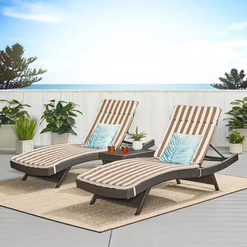 Salem 3pc Brown Wicker Lounge & Coffee Table: No Assembly, Weather-Resistant - Christopher Knight Home