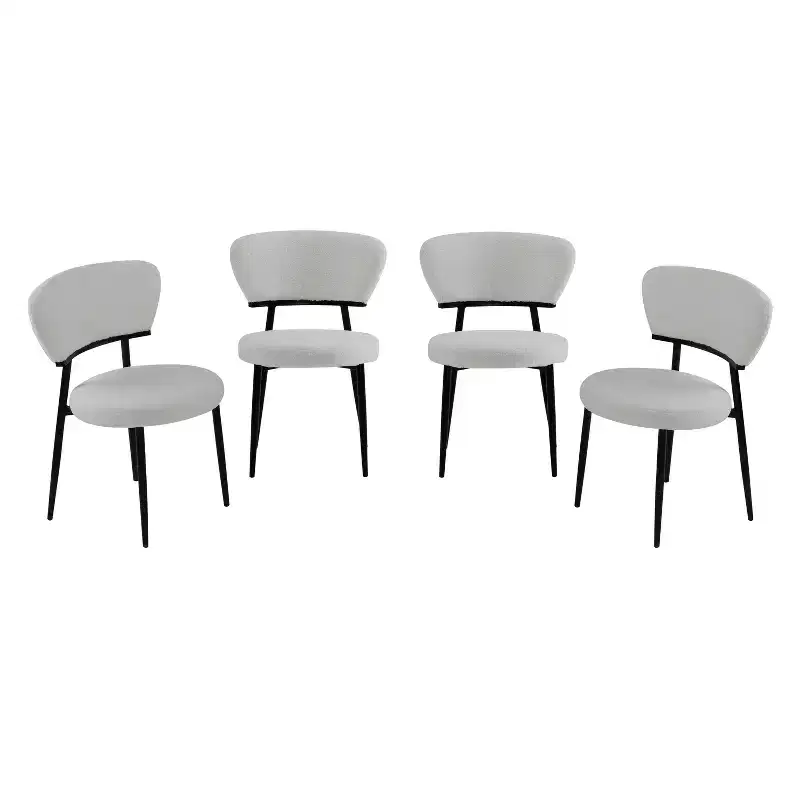 Christopher Knight Home Atrass Upholstered Dining Chair with Metal Legs (Set of 4)