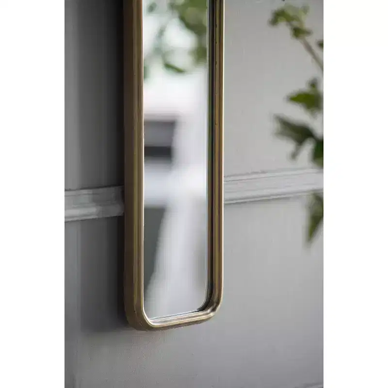 47 x 8 Inch Full Length Wall Mirror with Antique Gold Metal Frame