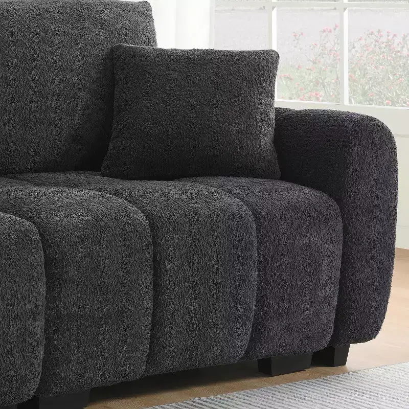 Merax L-Shaped Sectional Sofa with Free-Moving Ottoman