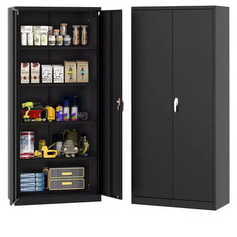 Steel Tool Cabinet with Lock,Storage Cabinet with 4 Adjustable Shelves and 4 Adjustable Feet,72 H Tool Cabinet for Home,Office,Warehouse,Garage