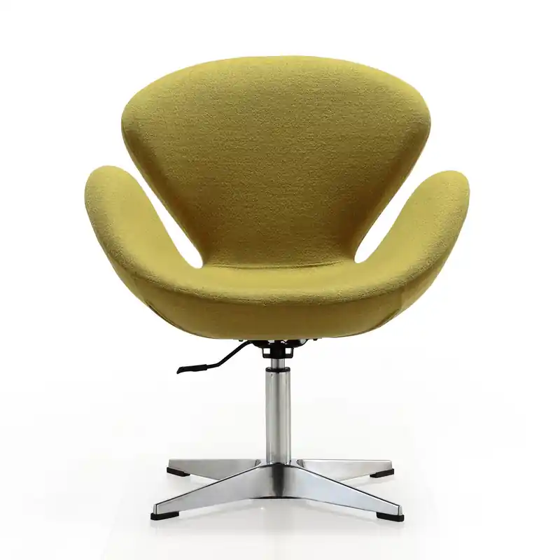 Raspberry Polished Chrome Wool Blend Adjustable Swivel Chair