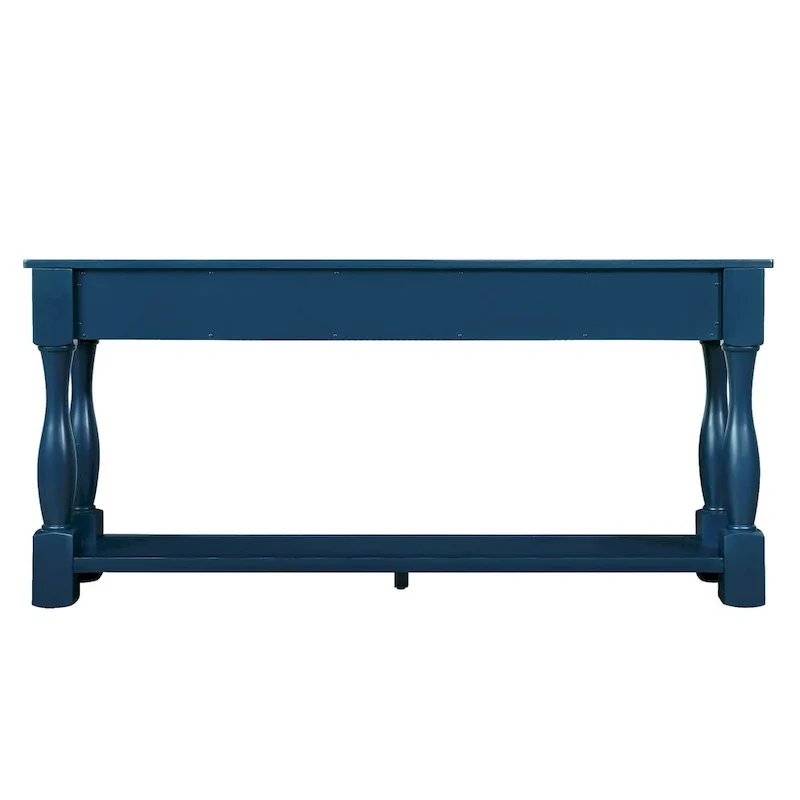 Solid Wood Console Table with 3 Drawers and Bottom Shelf - 63W