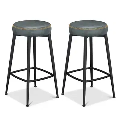 Dyonery 26.3 H Bar Stools Set of 2/4,Faux Leather Counter Height Bar Stools,Modern Backless/Back Counter Stools for Kitchen Island,Home Bar