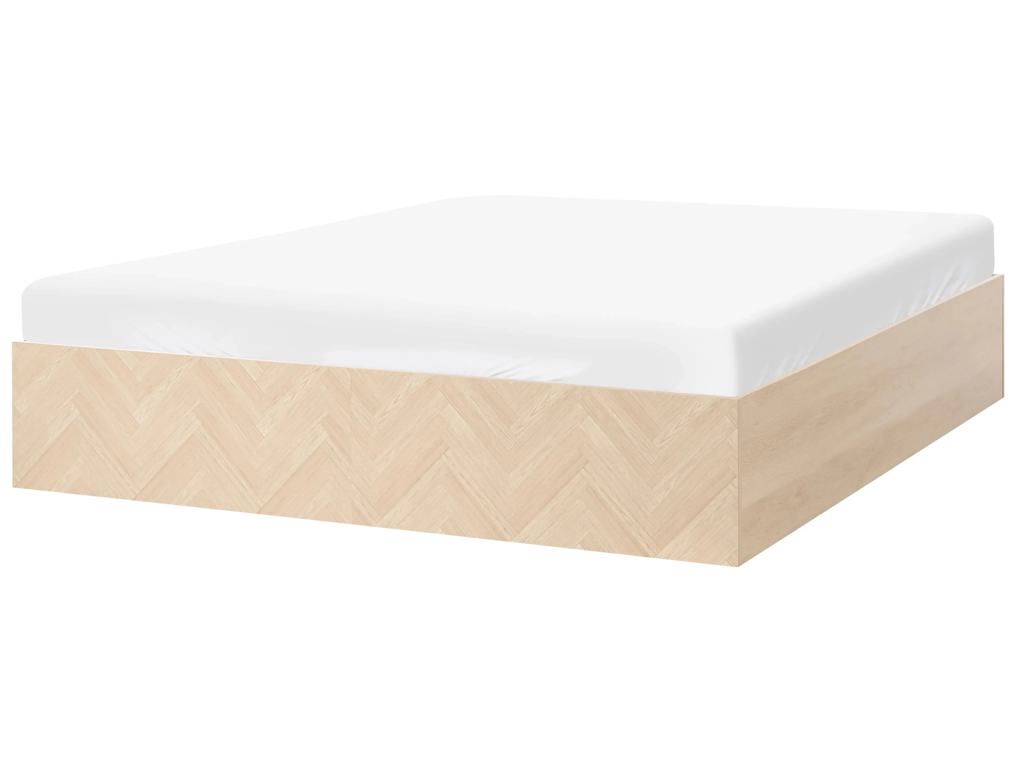 Letto con ottomano senza testata 180 x 200 cm Marrone chiaro