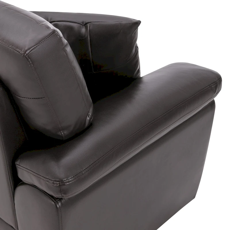 Upholstered Living Room Set, 4 Pieces - Faux Leather Chair, Loveseat, sofa with Ottoman