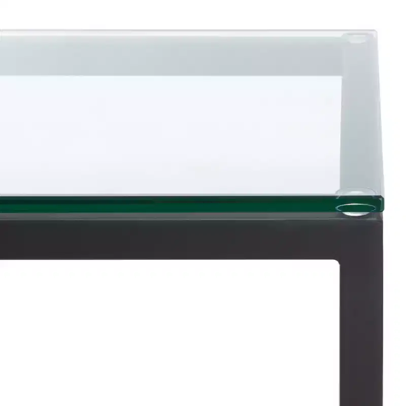 Viggo Glass Side Table - AMH8300 - Black - Safavieh Couture