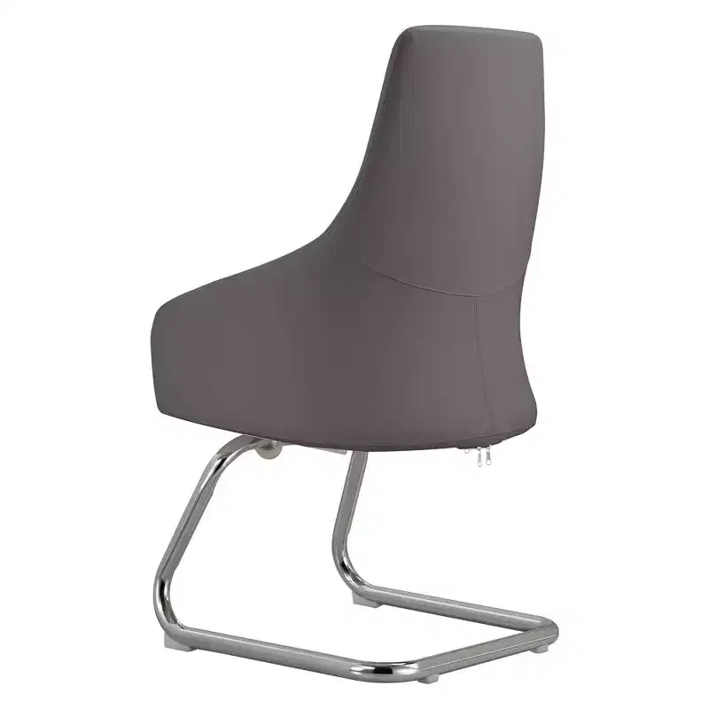 Ergonomic Faux Leather Office Chair Iron Sled Base Adjustable Height 330 lbs Capacity