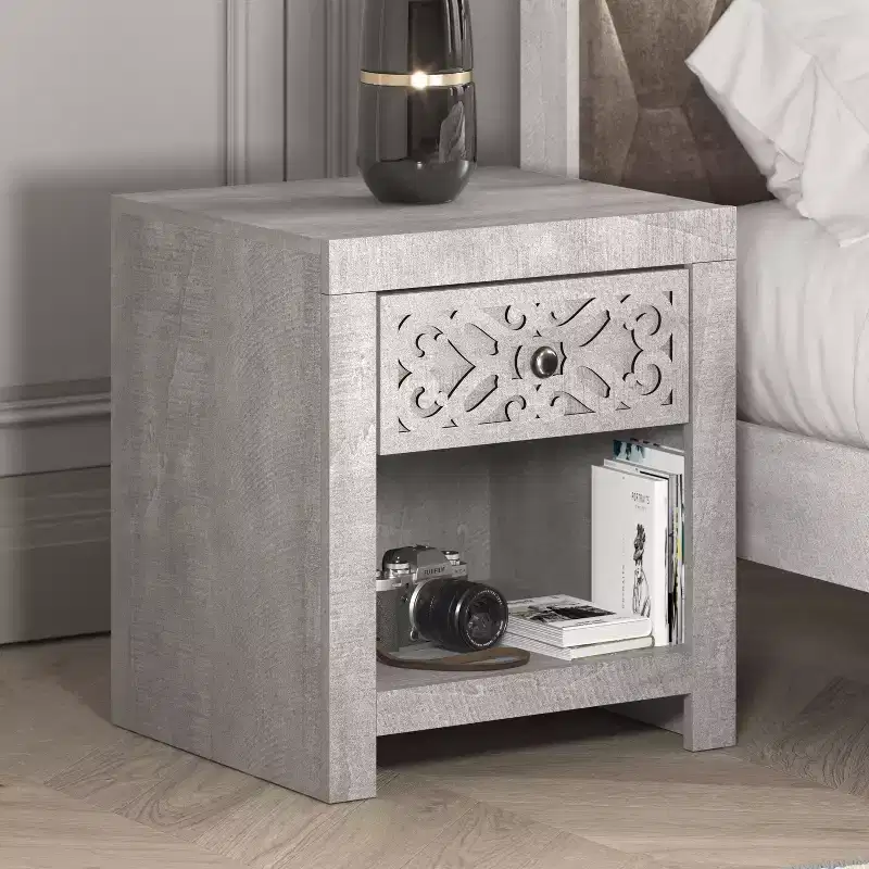 Galano 1-Drawer Nightstand with Lower Cubby 17.8 W  16.0 D  20.1 H