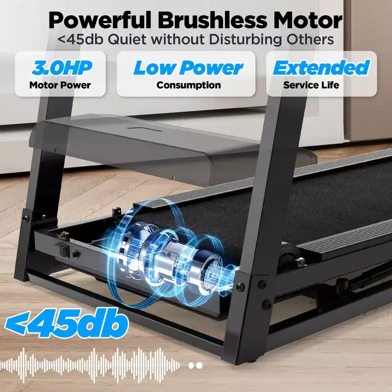 3HP Treadmill for Home with 9% Incline - 7.5MPH Max Speed, 300LBS Capacity, Bluetooth Speaker, Home Office Treadmills for Running Jogging Walking