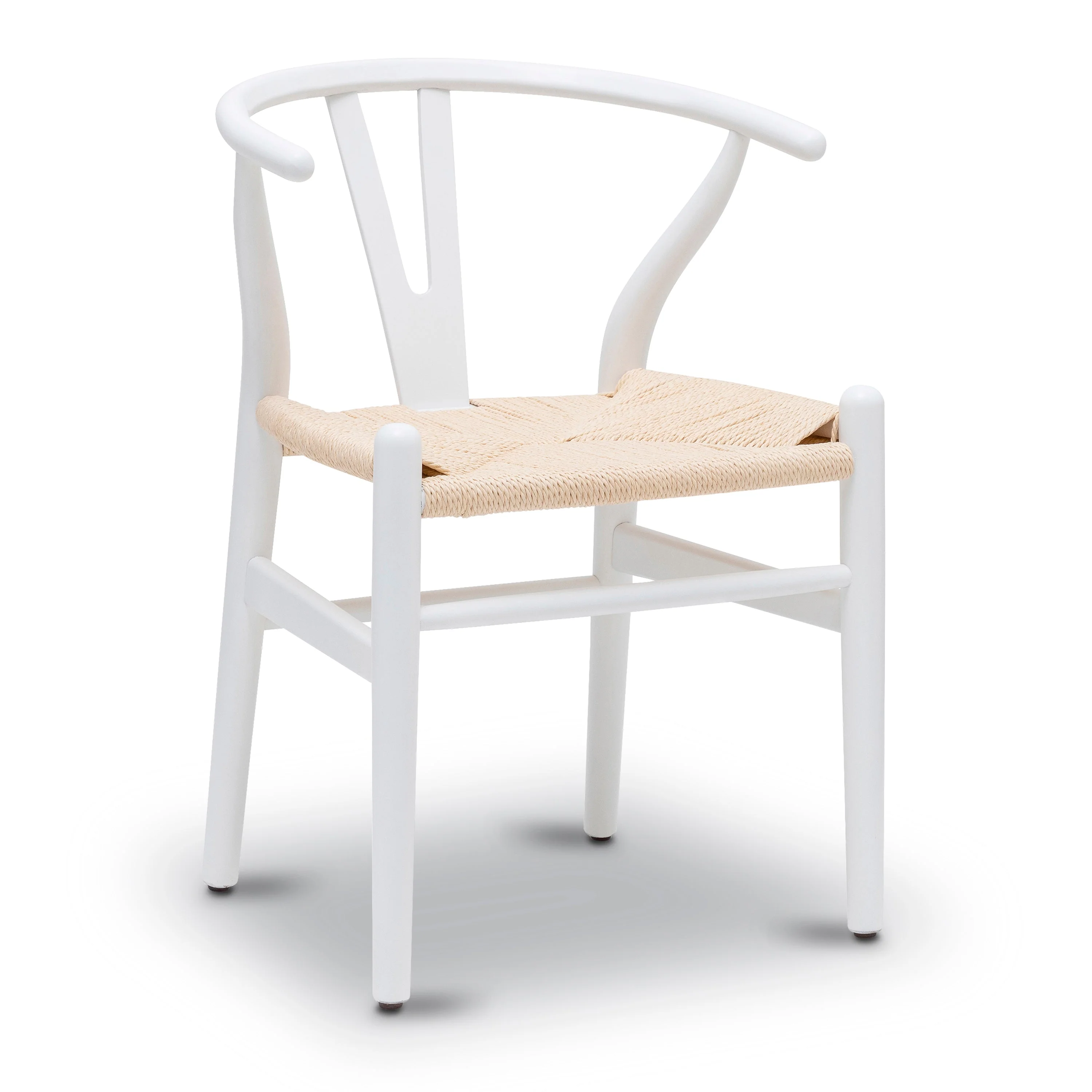 Mid-Century Modern White Chair | White with Kiln-Dried Wood Frame