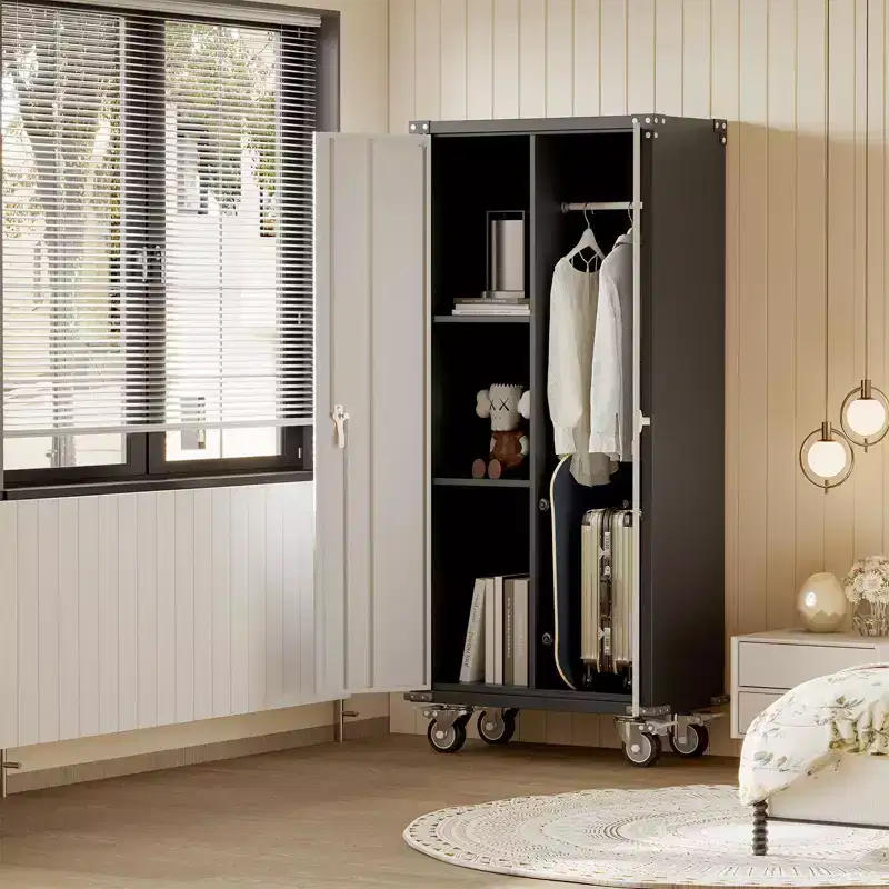 71 Storage Metal Cabinet, 4 Adjustable Feet and Lock Tall Storage Cabinet with Doors and Adjustable 4 Shelves