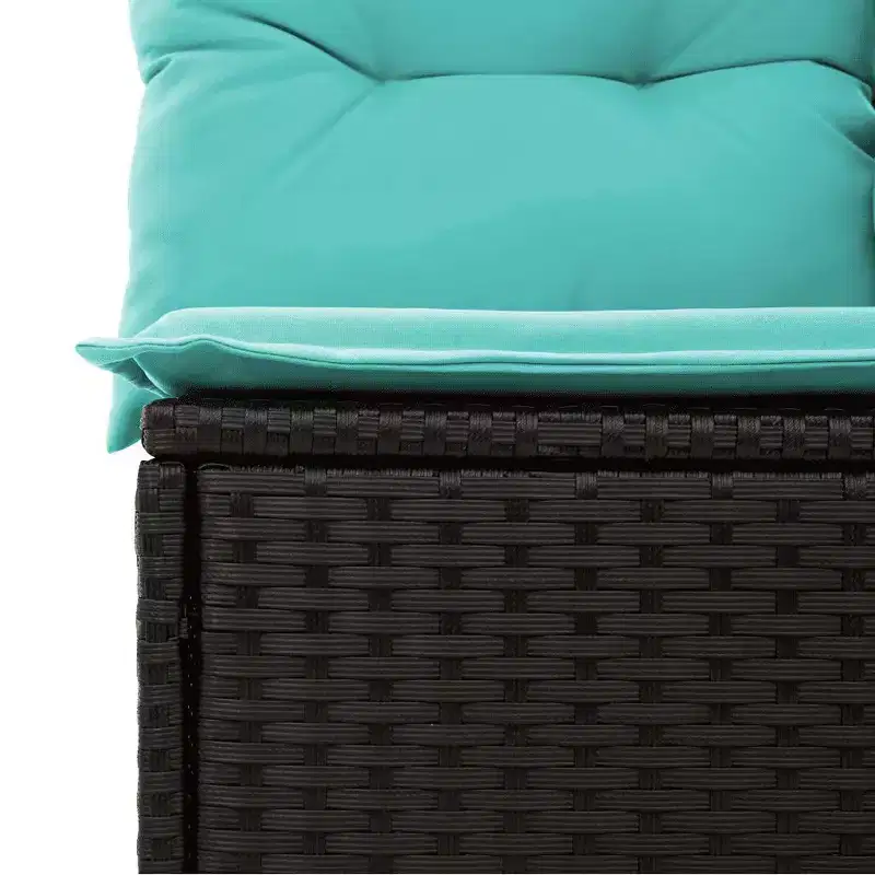 vidaXL 9 Piece Patio Sofa Set with Cushions Black Poly Rattan