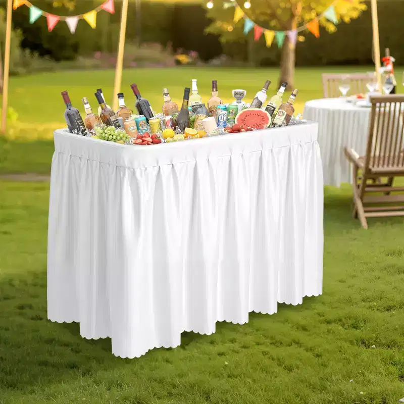 Karl Home White Rectangular HDPE Outdoor Table