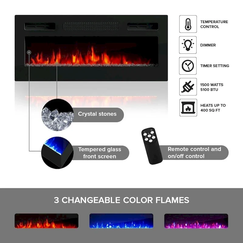 Pafos BL-EF Electric Fireplace 71 Sideboard