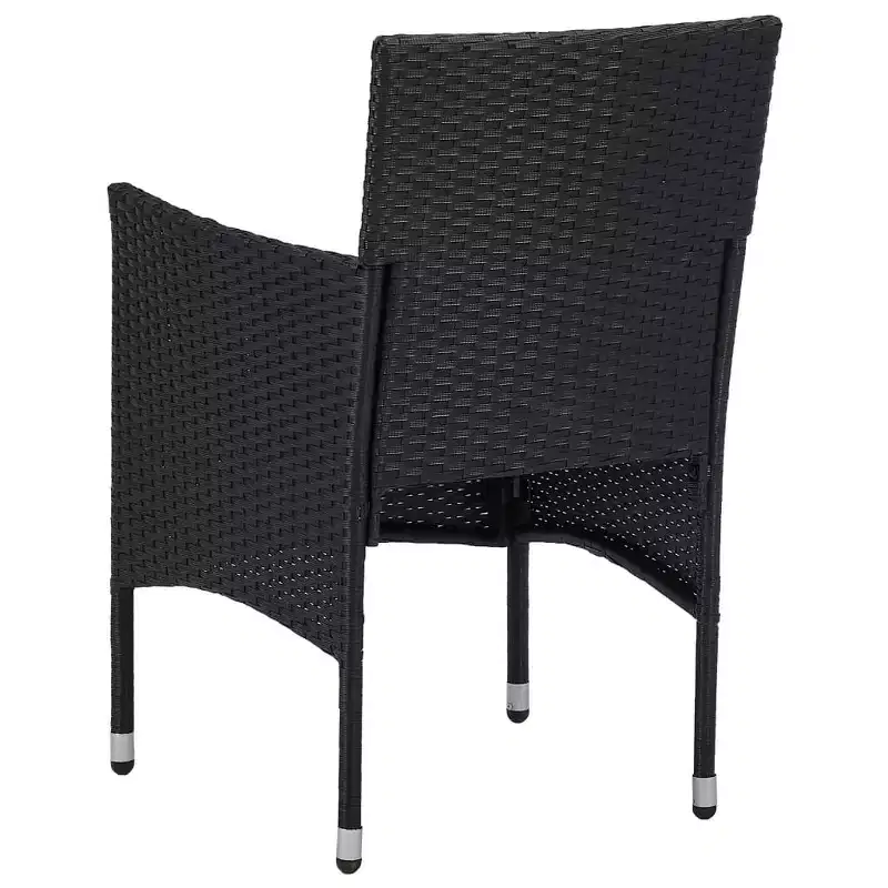 vidaXL Rattan Chair Set of 2 Poly Rattan and Steel