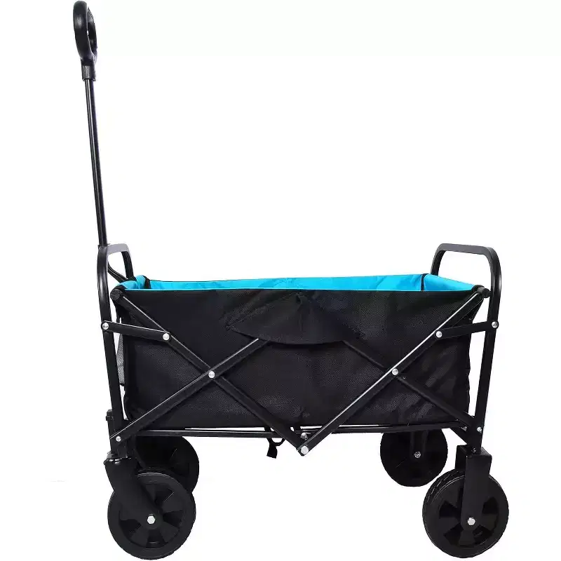 Foldable Garden Shopping & Beach Cart, Metal, for Outdoor Use