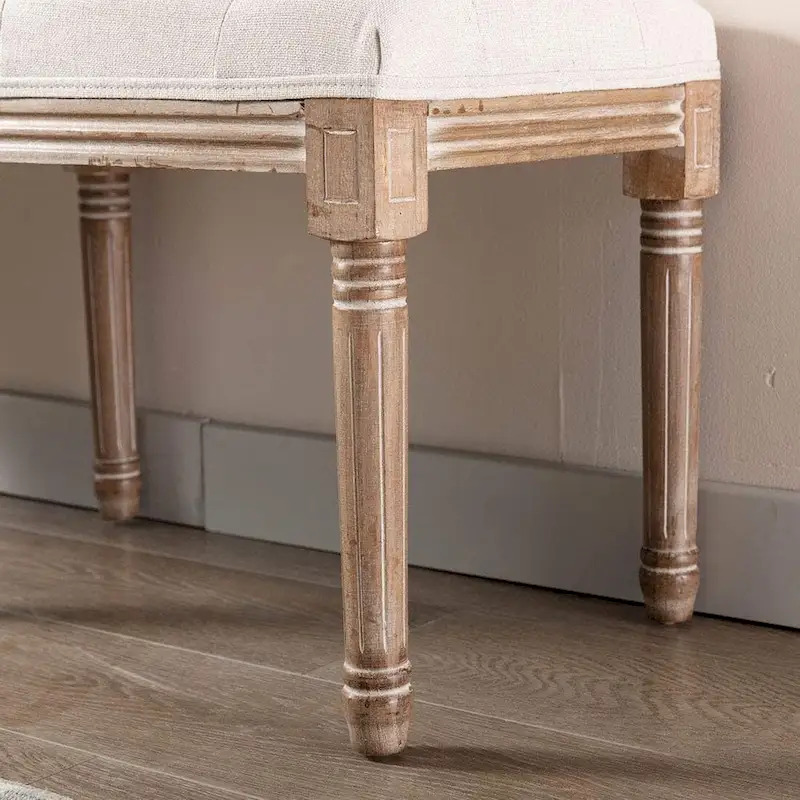 48 Extra-Long Rectangular Tufted Ottoman Bench Seat-Beige