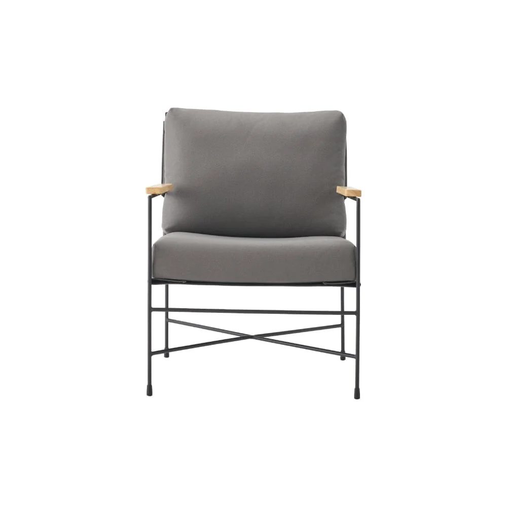 Gray Upholstered Lounge Chair