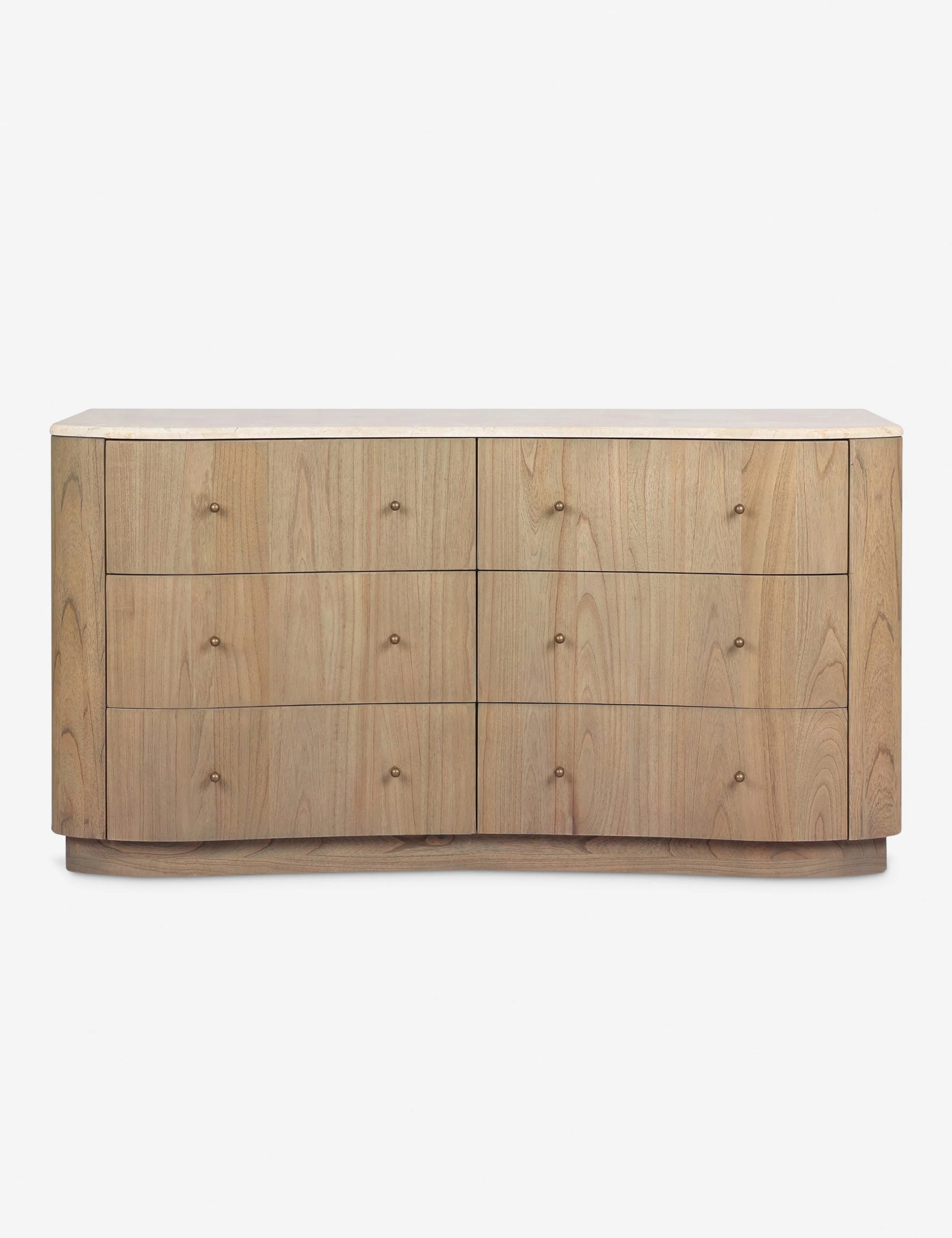 6-Drawer Dresser - This wide dresser brings sculptural shape and organic texture to the bedroom