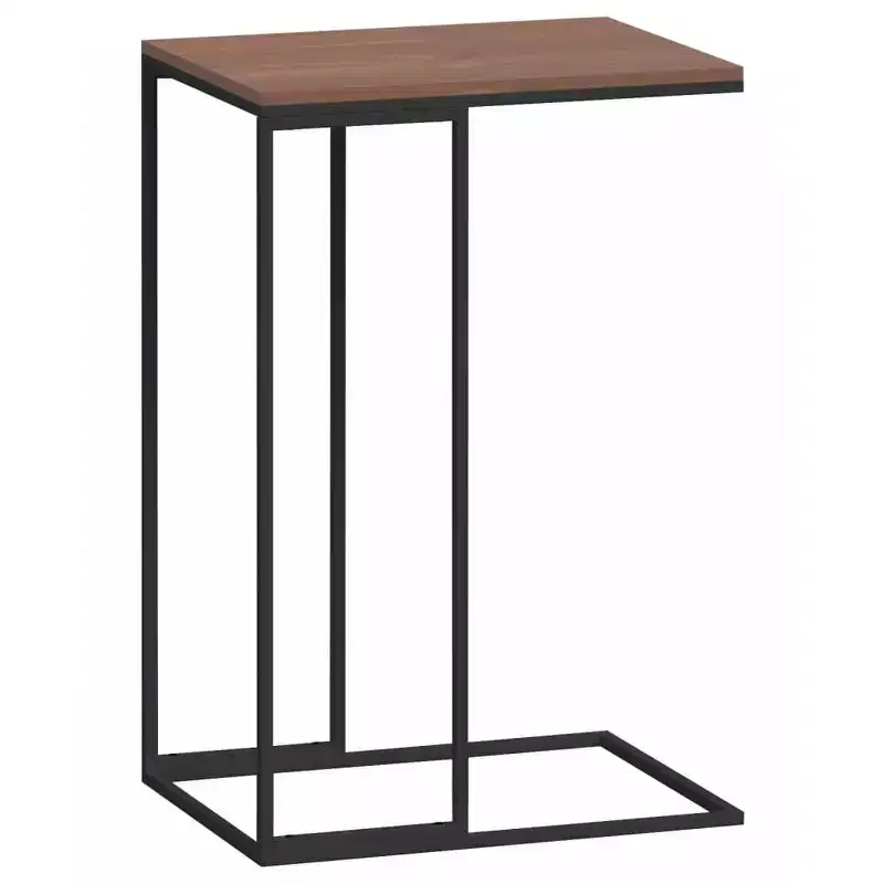 Rollable Side Table, Engineered Wood and Iron, White