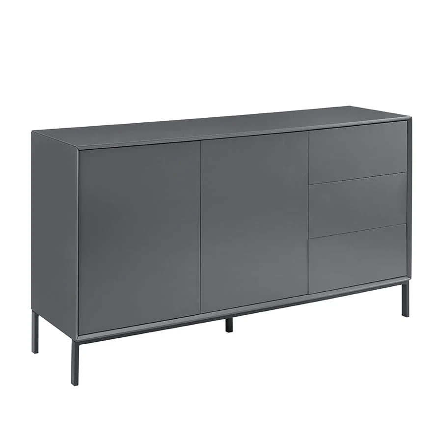 Contemporary Charcoal Large Sideboard with Drawers for Living Room