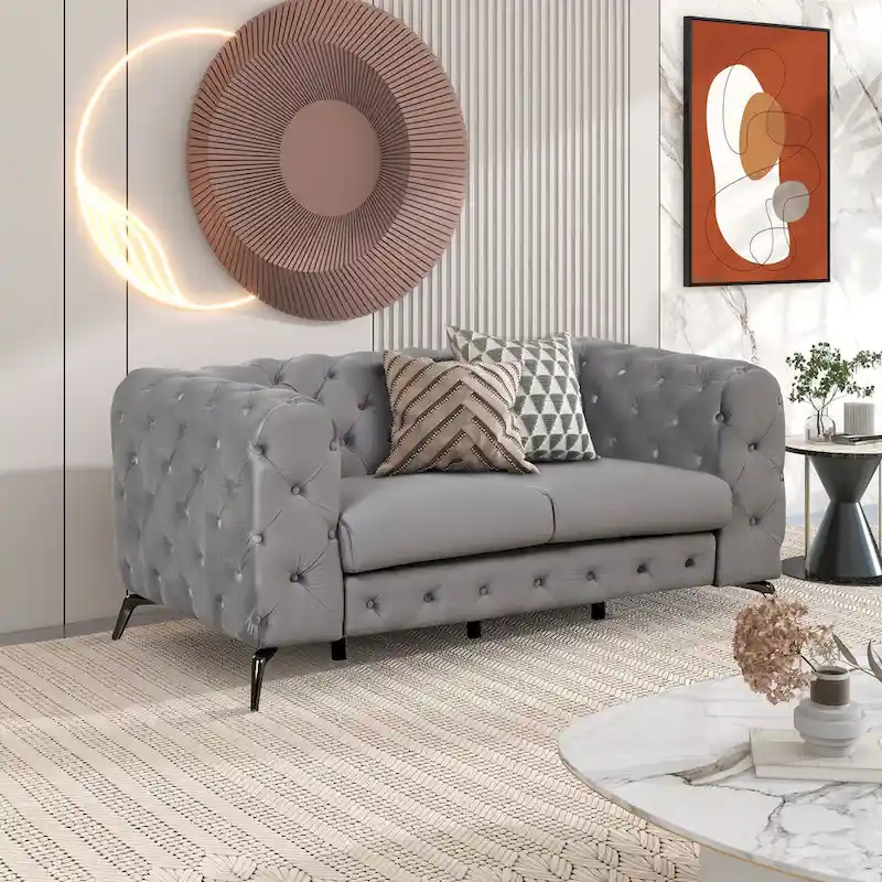 Velvet 3-Piece Sofa Sets(Three Seat Sofa/Loveseat and Single Chair)