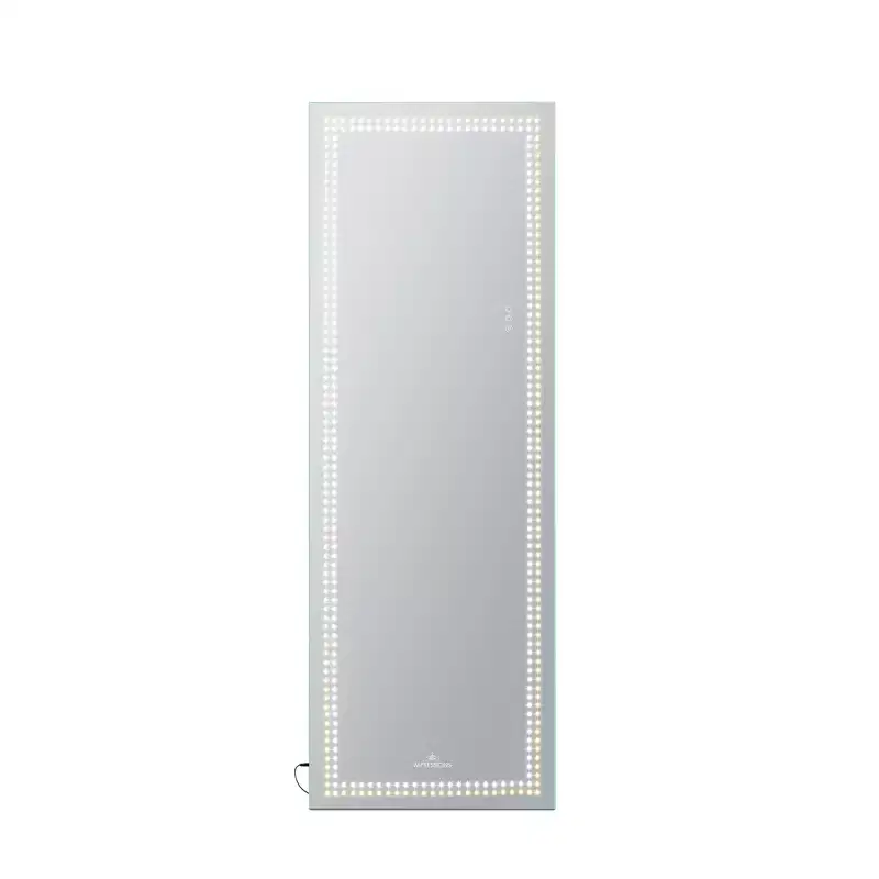 Impressions Vanity Stage Lite Full Length Vanity Mirror with Tri Tone LED Lighting, Slim Aluminum Frame, Floor Standing or Wall Mount Design
