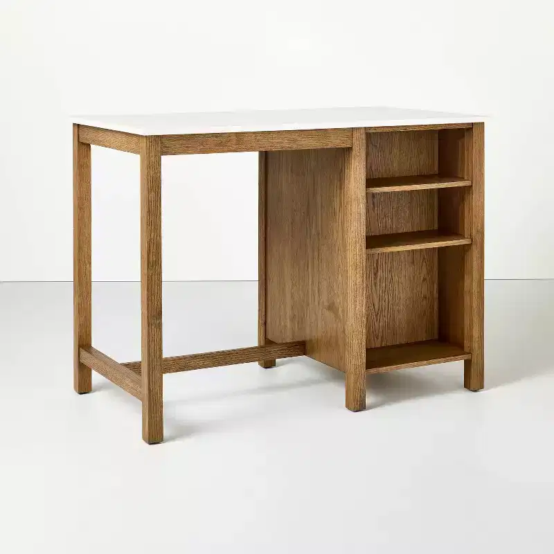 48 Reeded Glass & Wood Kitchen Island with Seating Nook - Hearth & Hand with Magnolia