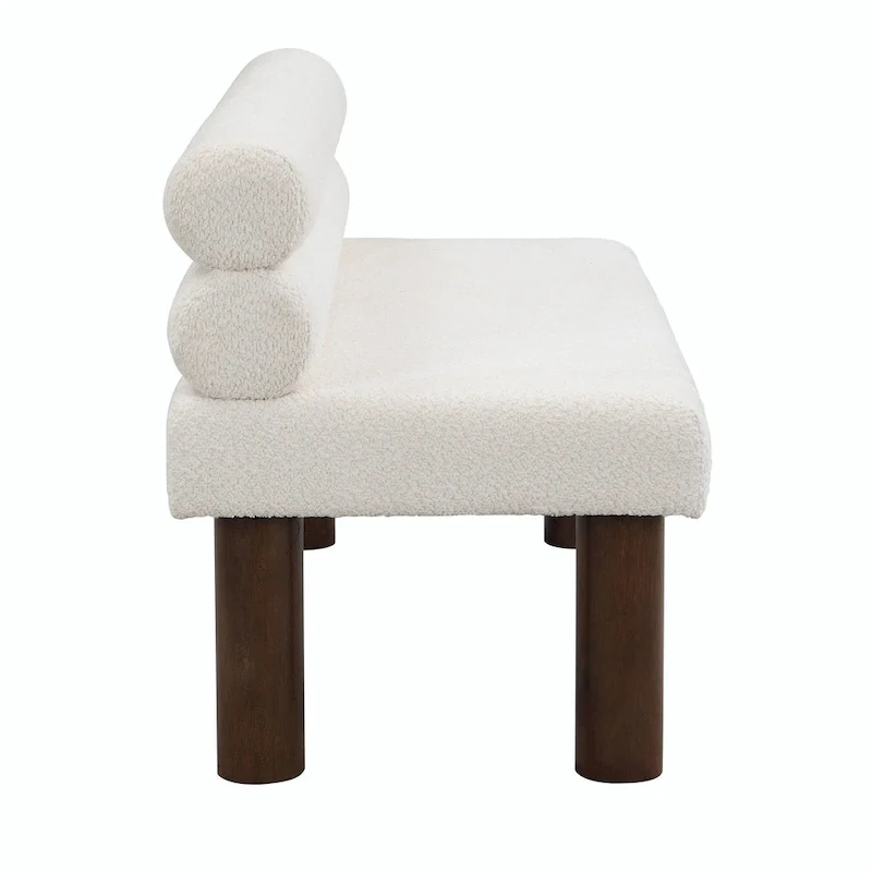 Upholstered Dining Bench with Solid Wood Legs