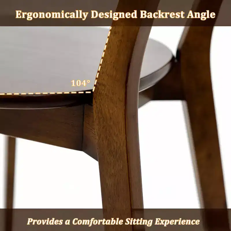 GDFStudio Dalton Mid Century Modern Solid Wood Dining Chairs with Ergonomic Curved Backrest (Set of 2)
