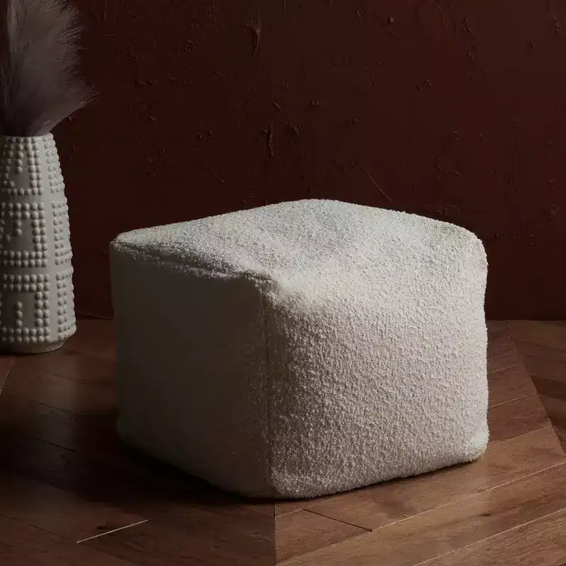 Samuels Boucle Pouf - SFV5041 - Safavieh Couture