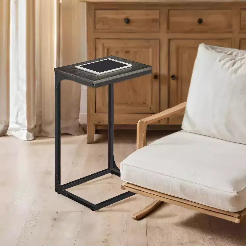LEDREM TV Trays Set Of 2 C Table Couch Side Table Set Of 2 C Shaped End Table Couch Tables That Slide Under