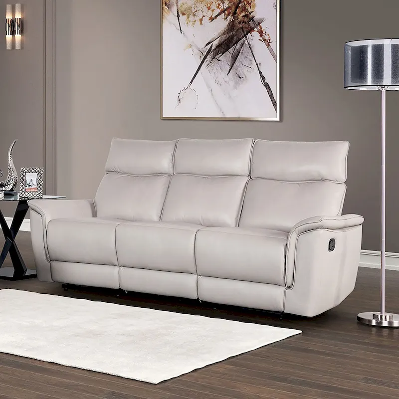 Manual Reclining Sofa with Flared Padded Arms