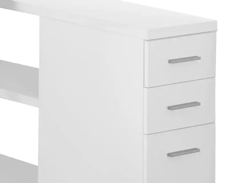 47.25 L-Shaped Adjustable Office Desk with 3-Drawers & Open Shelves