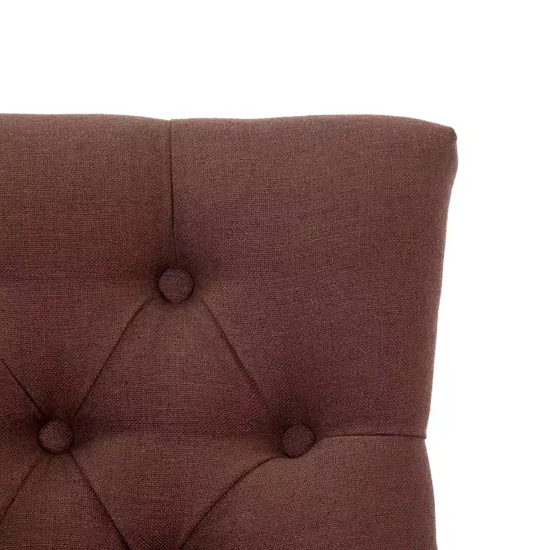 WestinTrends 29 Linen Tufted Buttons Upholstered Wingback Bar Stool (Set of 3), Brown