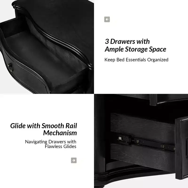 Linus 3-Drawer end table Set of 2| ART OF LIVING DESIGNS