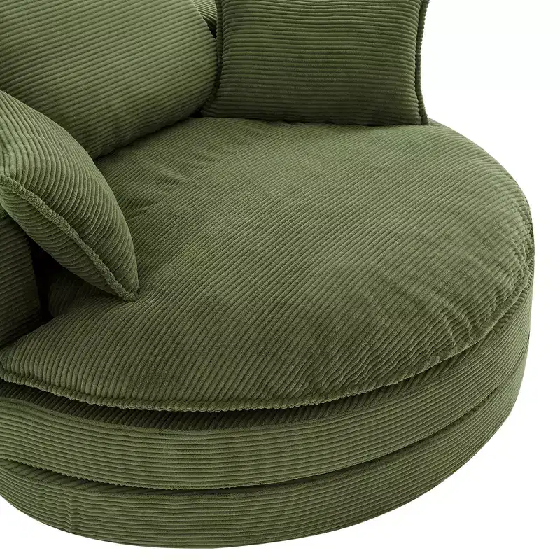 360 Swivel Barrel Chair with Dual-Layer Cushion Design