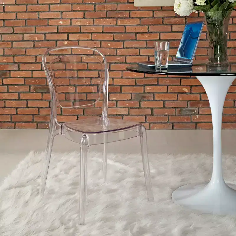 Clear Polycarbonate Dining Chair with Arms