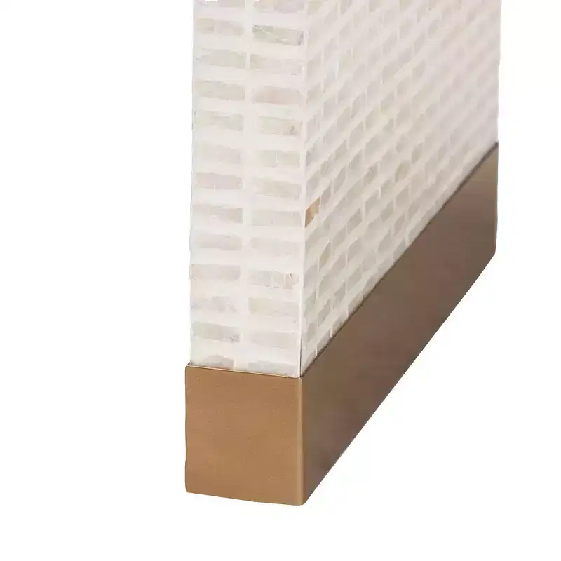 bali & pari 3pc Carlyn Mother of Pearl Capiz Shell Accent Table Set Beige/White/Gold