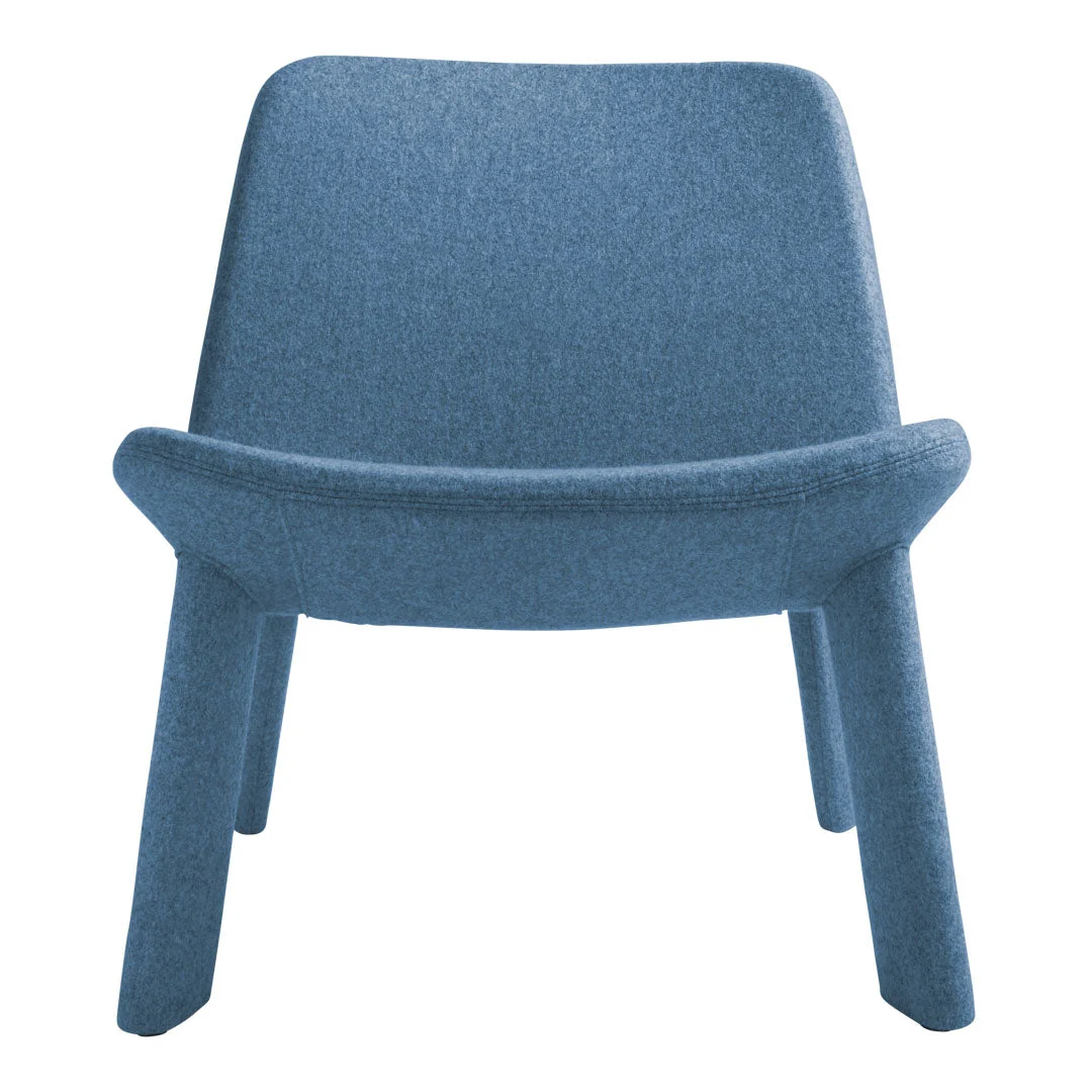 Contemporary Fully Upholstered Foam & Bent Ply Lounge Chair with Metal Legs for Living Room