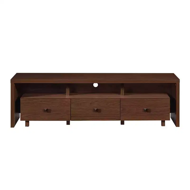Techni Mobili TV Stand for TVs up to 70 Brown - Hickory: Modern Console with Storage, Matte Finish