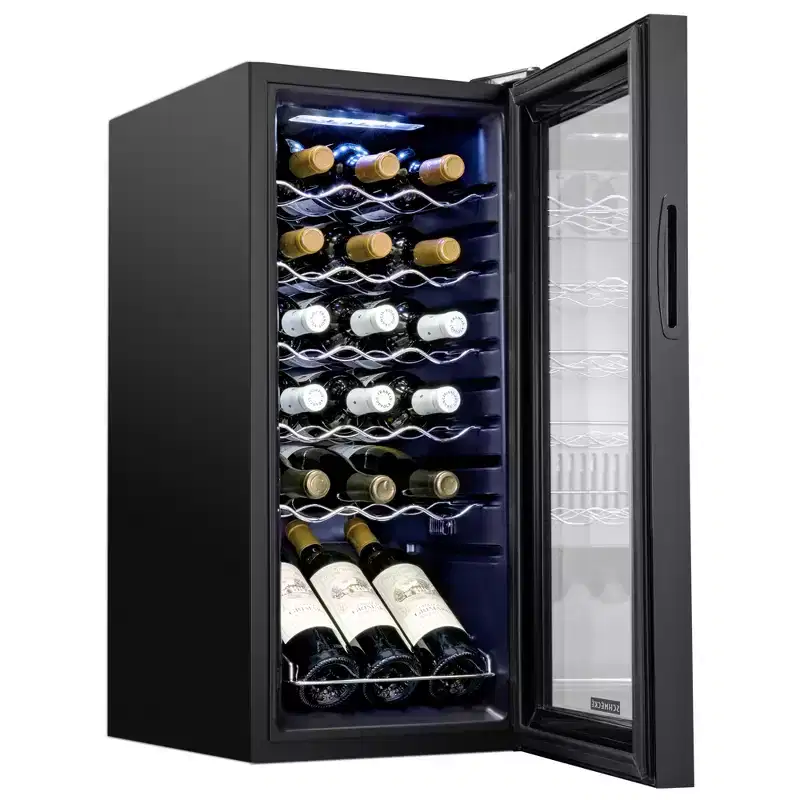 Schmecke 13.6 in. 18 Bottle Compressor Freestanding Wine and Beverage Cooler
