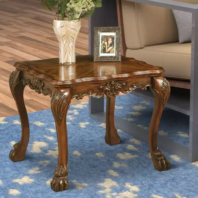 Royal Hampton End Table with One Drawer and One Shelf, Black