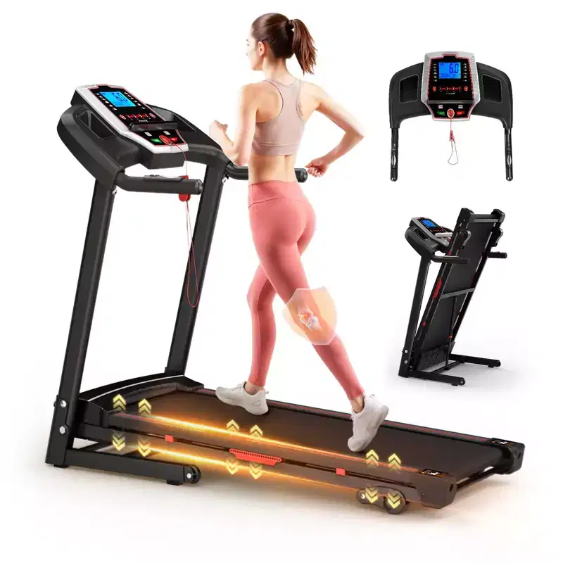 Okak 3.5HP Folding Treadmills with 12 Preset Programs, Foldable Treadmill with Incline and APP, Portable Treadmill for Apartment, Black