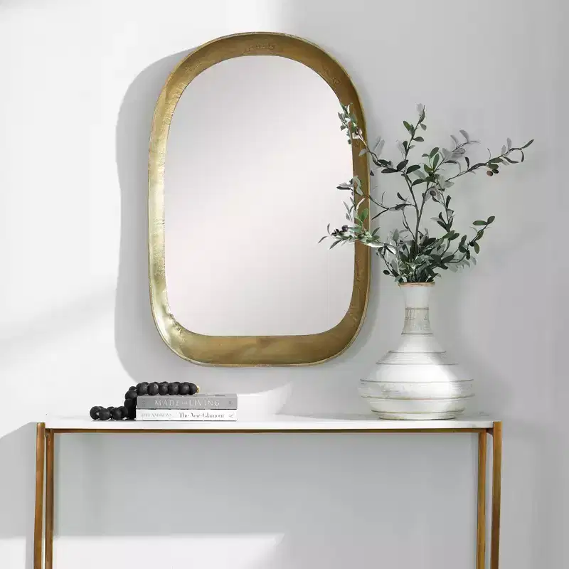 Antique Brass Arch Wall Mirror